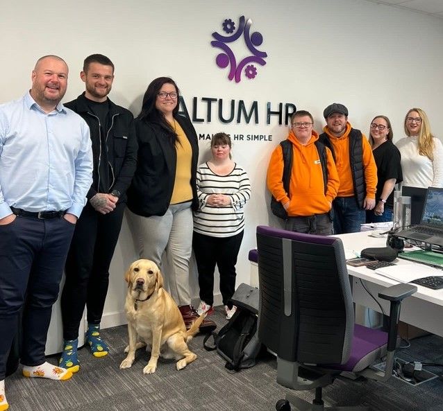 Altum HR and Stand Out Socks Stood Together Smiling for a Photo