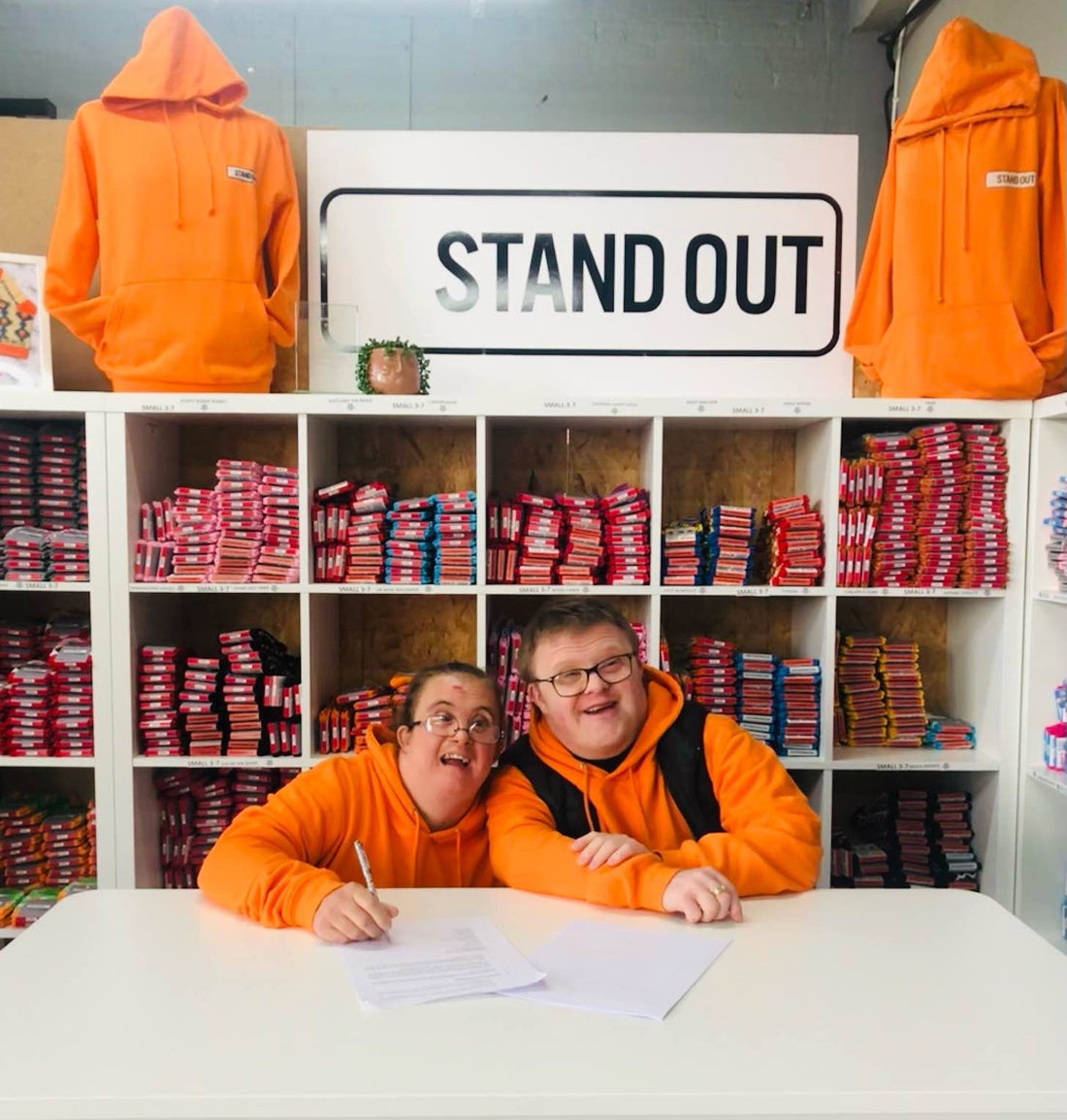 Ross & Martha From Stand Out Socks Signing New Employee Contract