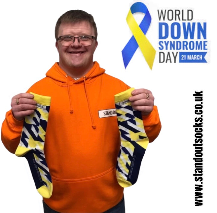 Stand out socks world Down syndrome day 21st March 