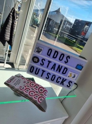 Fully Custom Stand Out Socks Made For Qdos for the Showmans Show