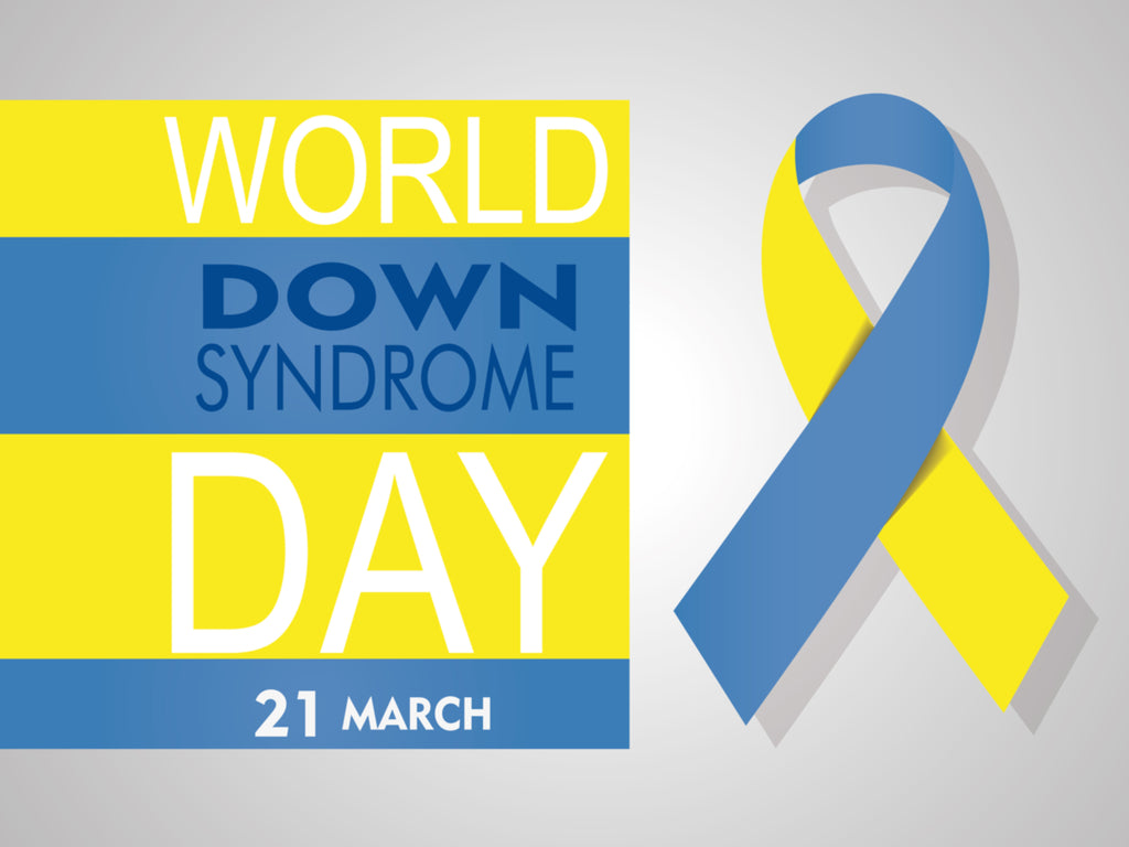 World Down Syndrome Day Yellow and Blue Ribbon