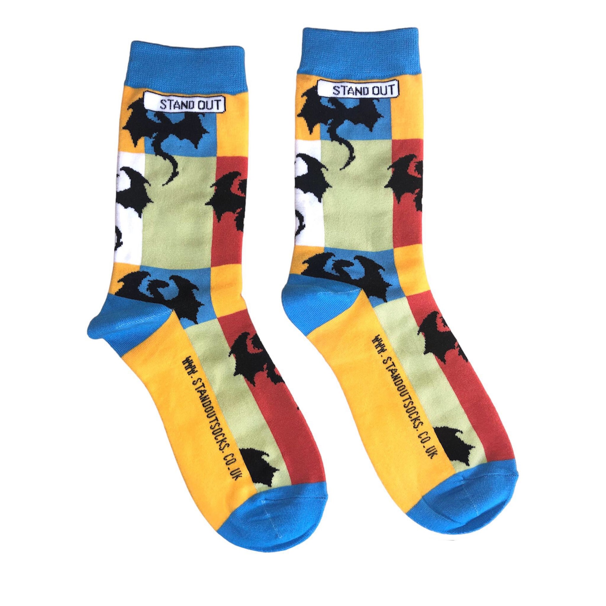 Stand Out Socks Dragons Den Socks - Colourful socks with dragons BBC Dragons Den