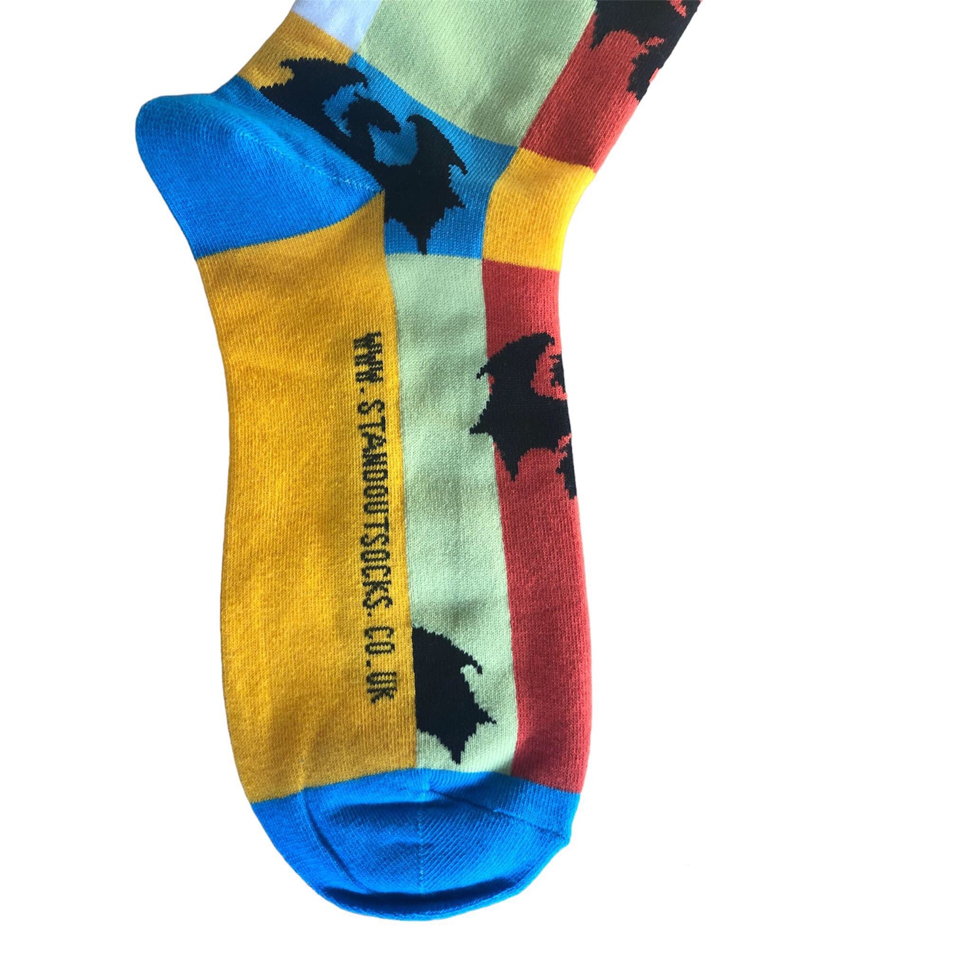 Stand Out Socks Dragons Den Socks - Colourful socks with dragons BBC Dragons Den