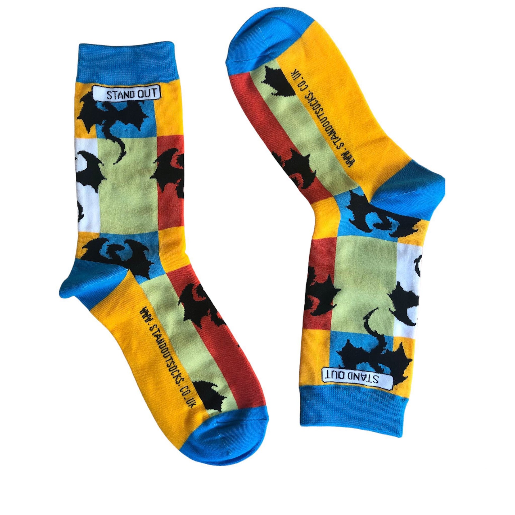 Stand Out Socks Dragons Den Socks - Colourful socks with dragons BBC Dragons Den