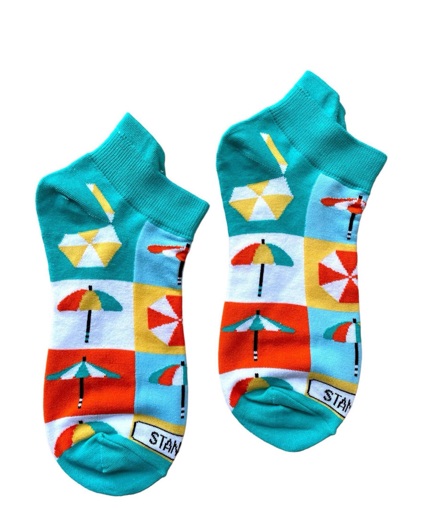 Stand Out Socks Beach umbrellas design on ankle socks