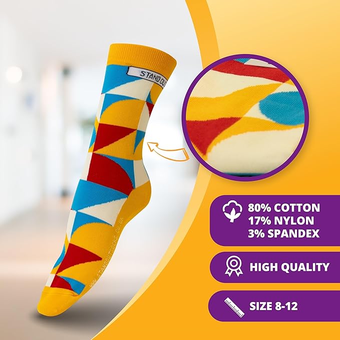 A Pair of Funky stand Out Socks With Geometric Pattern 